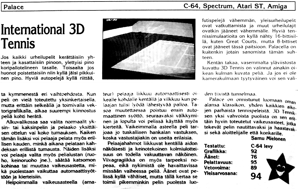International 3D Tennis